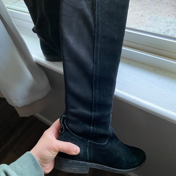 Tall Suede Leather Boots - Black - Picture 5 of 7